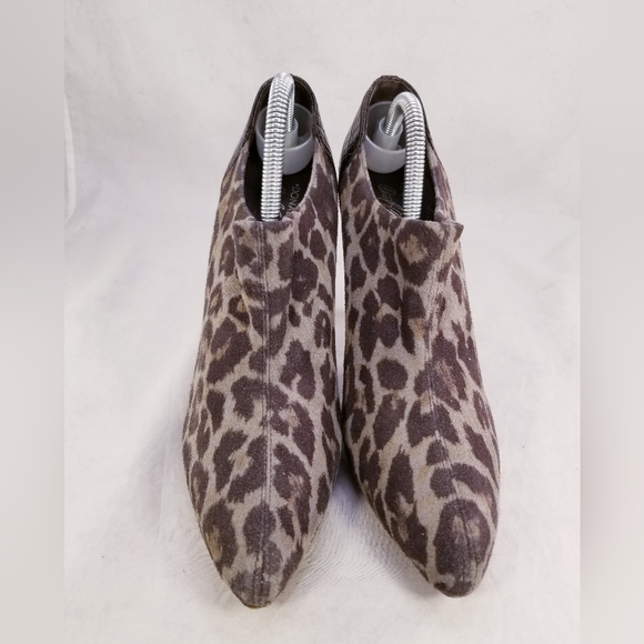 DONALD J. PLINER WOMAN LEOPARD ANKLE BOOTS POINTED TOE SIZE 9 M BROWN CROCODILE - Picture 2 of 12
